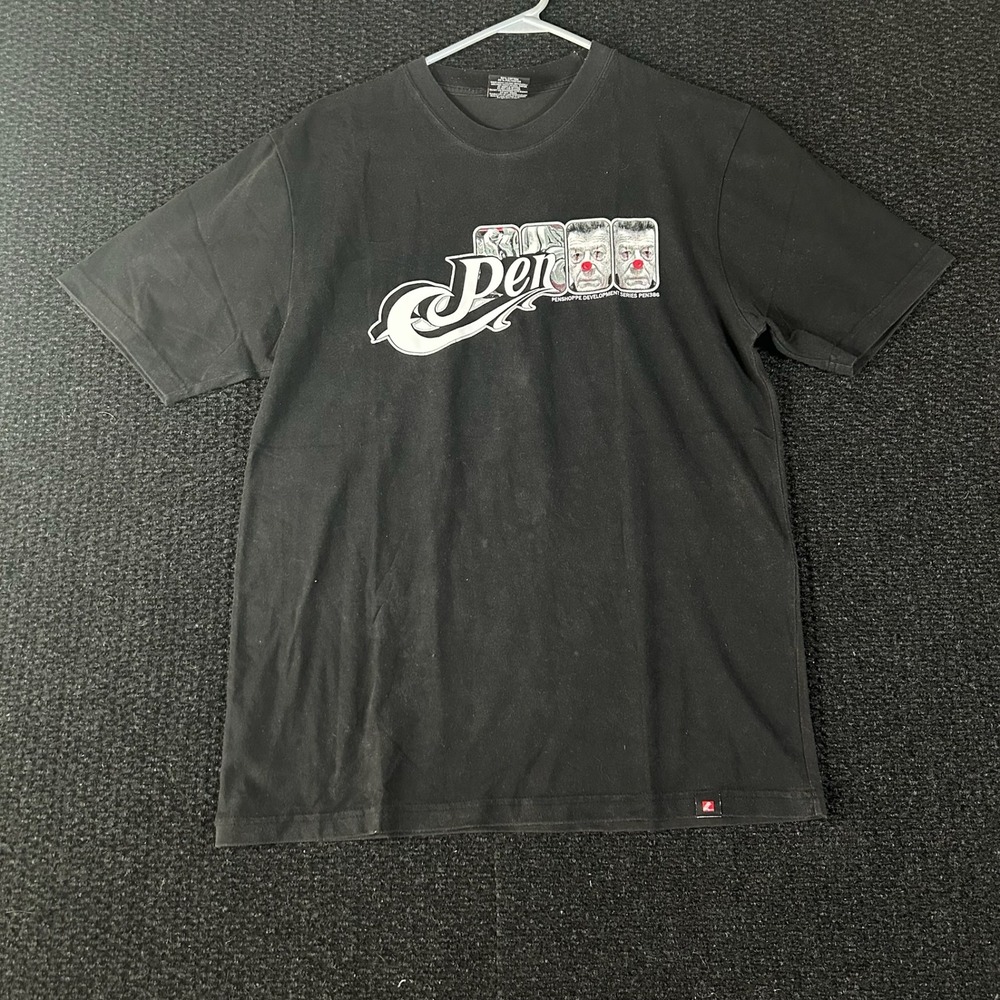 Vintage 90s PEN T-Shirt Short Sleeve Graphic‎ Print Black Men's Size Large